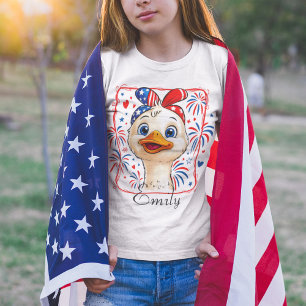 Gepersonaliseerde 4th of July Goose Girl Patriotic T-shirt