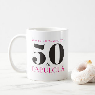 Gepersonaliseerde 50 en Fabulous Birthday Party Mo Koffiemok