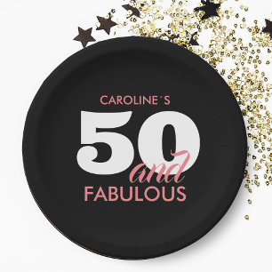 Gepersonaliseerde 50 en fantastische verjaardag papieren bordje