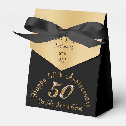 Gepersonaliseerde, 50e bruiloft Jubileum Favor Box Bedankdoosjes (Voorkant Zijde)