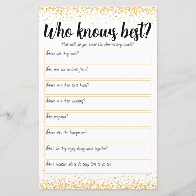 Gepersonaliseerde 50e bruiloft Jubileum spel (Voorkant)