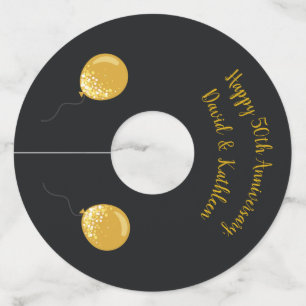 Gepersonaliseerde 50e Jubileum wijnglas Labels