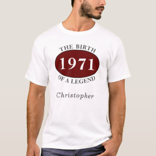 Gepersonaliseerde 50e verjaardag 1971 geboorte van t-shirt