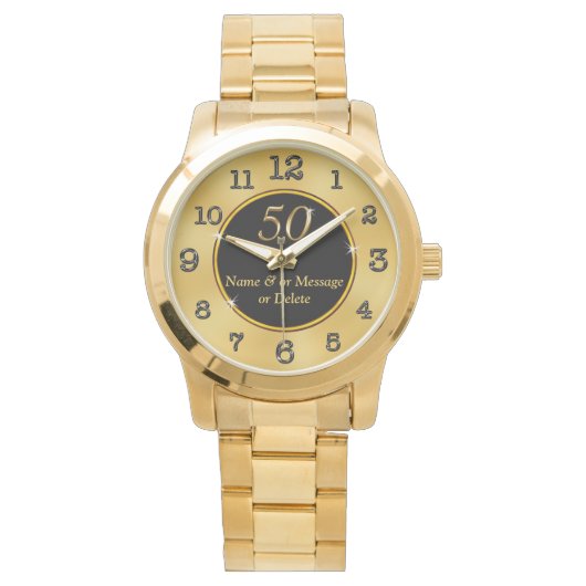 Gepersonaliseerde 50e verjaardag Gift Ideas Women  Horloge (Voorkant)