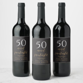 Gepersonaliseerde 50e verjaardag wijnlabels wijn etiket