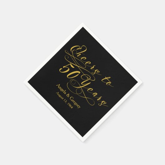Gepersonaliseerde 50ste bruiloft Jubileum Gold Bla Servetten (Hoek)