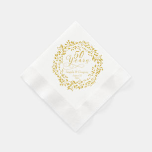 Gepersonaliseerde 50ste bruiloft Jubileum gouden k Servet