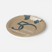 Gepersonaliseerde 50ste bruiloft Jubileum rustiek Papieren Bordje (Gekanteld)