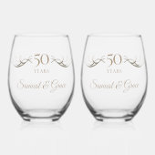 Gepersonaliseerde 50ste Jubileum Keepsake Custom G Wijnglas Zonder Voet (Voorkant)