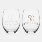 Gepersonaliseerde 50ste Jubileum Keepsake Custom G Wijnglas Zonder Voet (Achterkant)