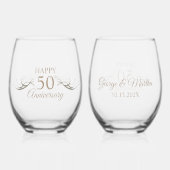 Gepersonaliseerde 50ste Jubileum Keepsake Custom G Wijnglas Zonder Voet
