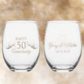 Gepersonaliseerde 50ste Jubileum Keepsake Custom G Wijnglas Zonder Voet