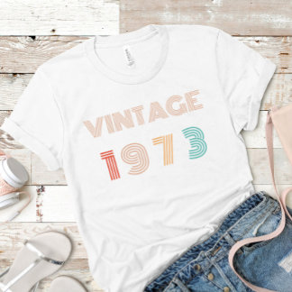 Gepersonaliseerde 50ste verjaardag Vintage 1973 T-shirt