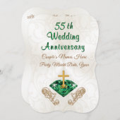 Gepersonaliseerde 55e bruiloft Jubileum uitnodigin Kaart (Voorkant / Achterkant)