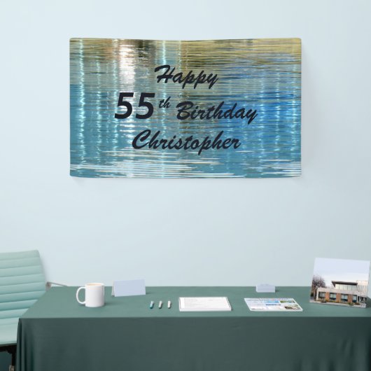 Gepersonaliseerde 55e verjaardag Sign Reflection i Spandoek (Beurs)