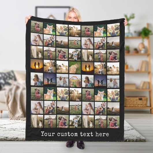 Gepersonaliseerde 56 fotocollage fleece deken