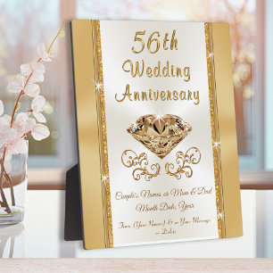 Gepersonaliseerde 56e weddenschap Jubileum Gift Id Fotoplaat