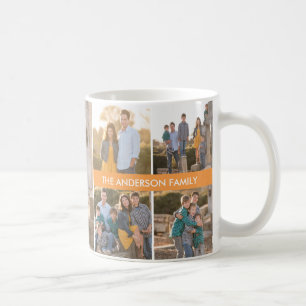 Gepersonaliseerde 5 Fotofamilie Collage Aangepaste Koffiemok
