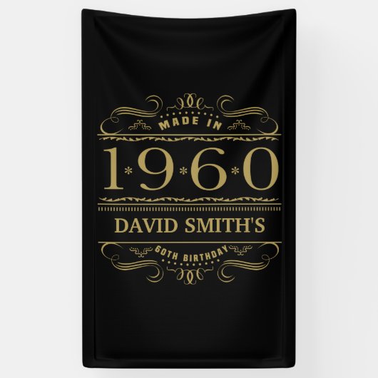 Gepersonaliseerde 60e verjaardag 1960 spandoek (Verticaal)
