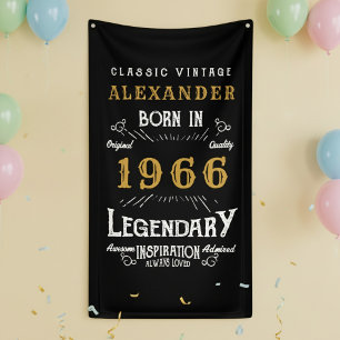 Gepersonaliseerde 60e verjaardag 1966 Vintage Lege Spandoek
