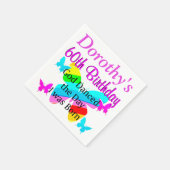 GEPERSONALISEERDE 60E VERJAARDAG VLINDER SERVETTEN (Hoek)