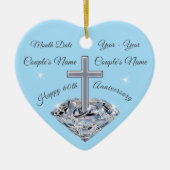 Gepersonaliseerde 60ste weddenschap Jubileum Gift Keramisch Ornament (Voorkant)