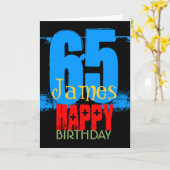 Gepersonaliseerde 65e verjaardag Wenskaart Kaart (Gele Bloem)