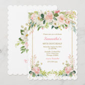 Gepersonaliseerde 65e vrouw verjaardag uitnodiging (Voorkant / Achterkant)