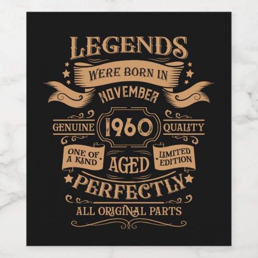 Gepersonaliseerde 65ste verjaardag whiskey label wijn etiket (Enkel label)