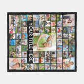 Gepersonaliseerde 68 Fotocollage aangepaste kleur Fleece Deken (Voorkant (Horizontaal))