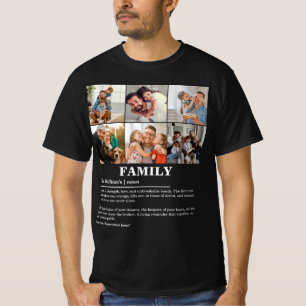 Gepersonaliseerde 6 foto collage familie definitie t-shirt