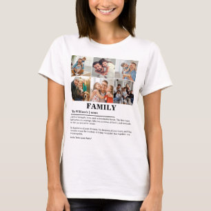 Gepersonaliseerde 6 foto collage familie definitie t-shirt