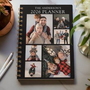 Gepersonaliseerde 6 foto collage jaarlijks planner
