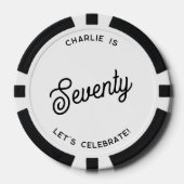 Gepersonaliseerde 70 zeventigste verjaardag poker chips (Voorkant)