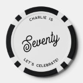Gepersonaliseerde 70 zeventigste verjaardag poker chips (Achterkant)