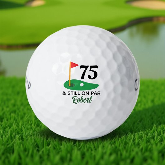 Gepersonaliseerde 75e verjaardag cadeau voor golfe golfballen