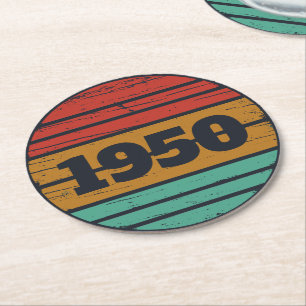 Gepersonaliseerde 75e verjaardagscadeaus ronde kartonnen onderzetter