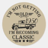 Gepersonaliseerde  75e verjaardagscadeaus ronde sticker (Voorkant)