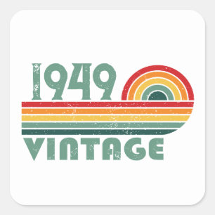 Gepersonaliseerde  75e verjaardagscadeaus vierkante sticker