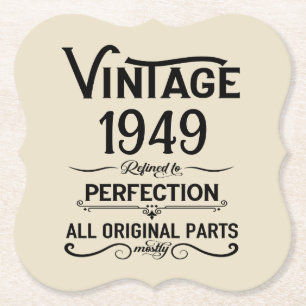 Gepersonaliseerde  75e verjaardagscadeaus zwart kartonnen onderzetters