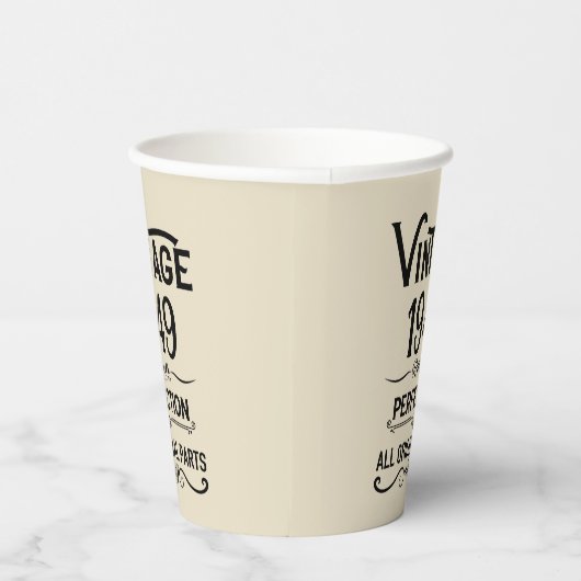 Gepersonaliseerde  75e verjaardagscadeaus zwart papieren bekers (Rechts)