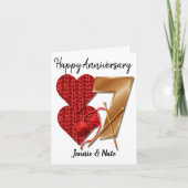 Gepersonaliseerde 7 jaar bruiloft Jubileum Kaart (Voorkant)