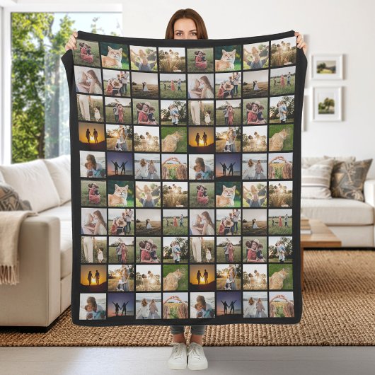 Gepersonaliseerde 80 Fotocollage Fleece Deken
