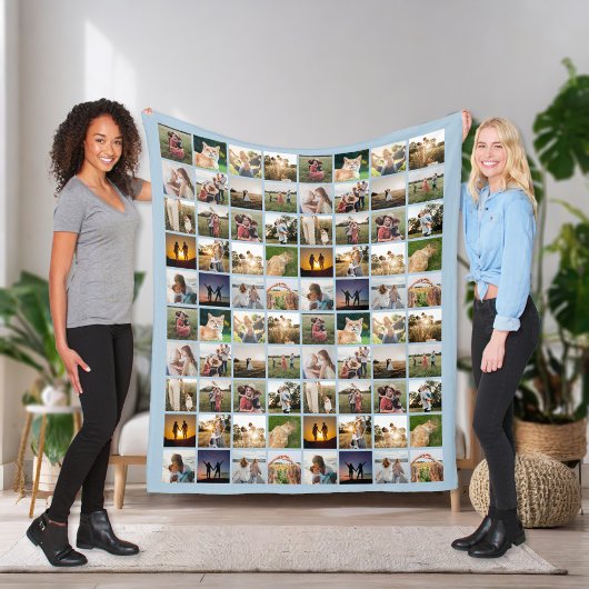 Gepersonaliseerde 80 Fotocollage Fleece Deken