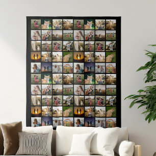 Gepersonaliseerde 80 Fotocollage Wandkleed
