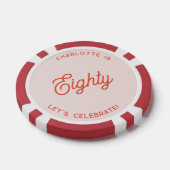 Gepersonaliseerde 80 Tachtig Tachtigste Verjaardag Poker Chips (Enkel)