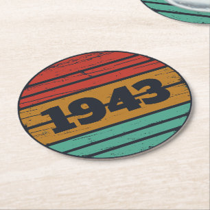 Gepersonaliseerde 80ste verjaardagscadeaus ronde kartonnen onderzetter