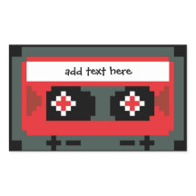Gepersonaliseerde 8 bit cassette tape stickers