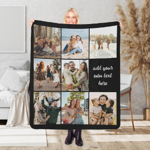 Gepersonaliseerde 8 foto collage Sherpa deken