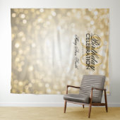 Gepersonaliseerde 90e verjaardag achtergrond Gold Wandkleed (In Situ (horizontaal))